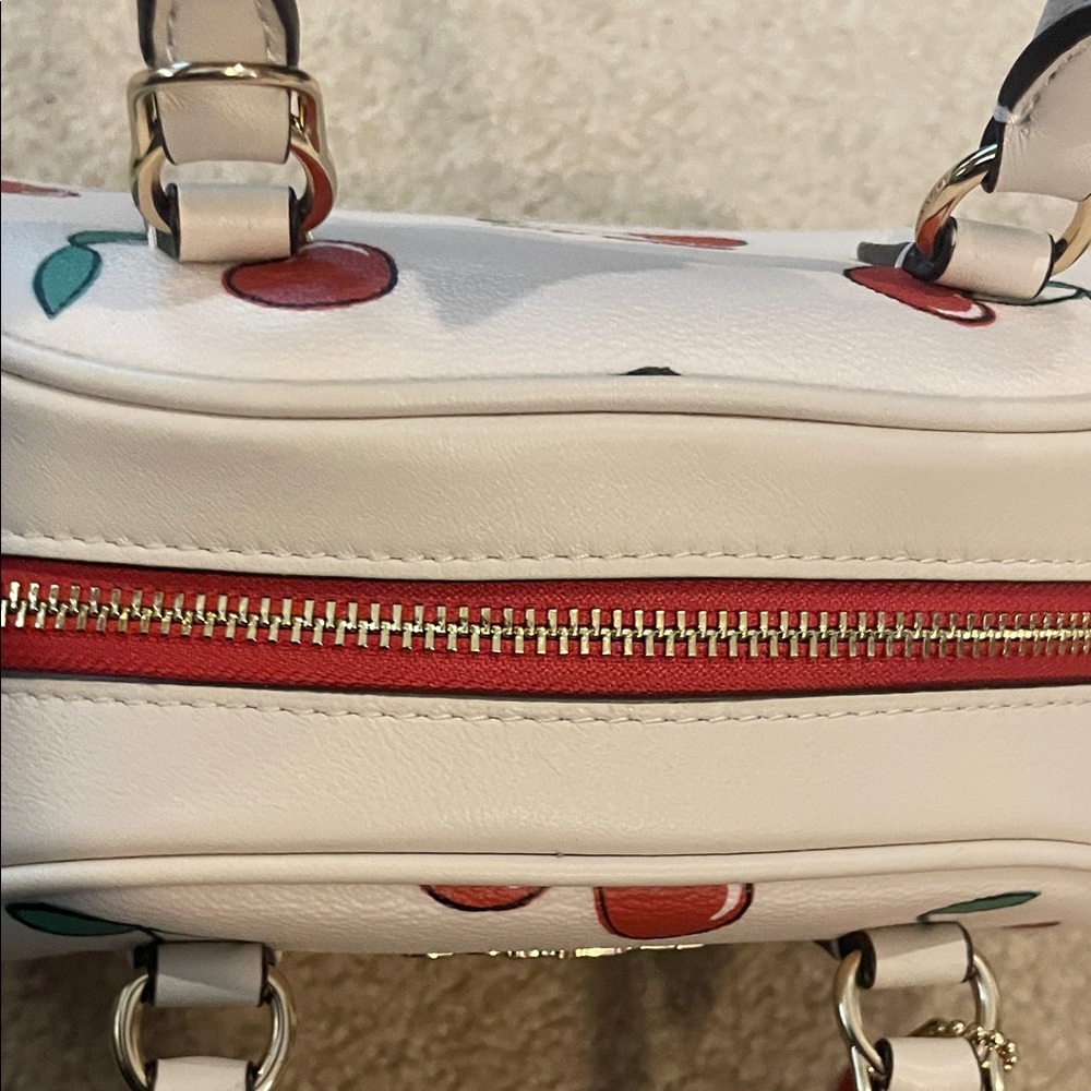 Coach Cream Cherry Print Mini Bag - Picture 5 of 12